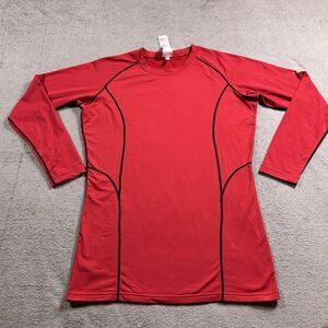 TSLA Long Sleeve‎ Compression Shirt Men's Large Red Base Layer YUD54 Athletic